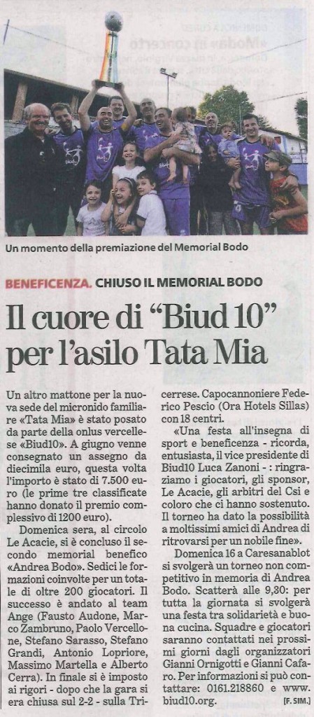 Articolo uscito su La Stampa 05-07-2011